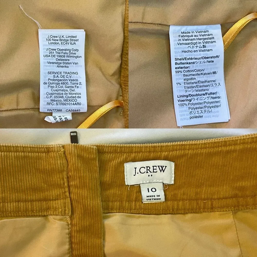 J. Crew Mini Skirt | Goldenrod Corduroy